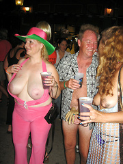 Crazy partying mature and chubby amateur flashers
